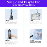 Best advanced rechargeable cordless water flosser 4 step how to use. Insert nozzle, fill tank, choose mode, enjoy powerful water flossing. Aqua Jet Refresh cordless advanced water flosser from WhiteWaveSmile