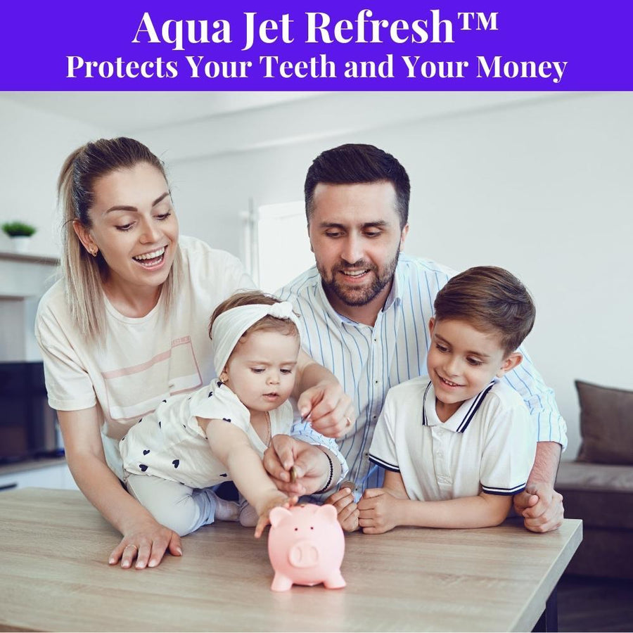 Best cordless rechargeable advanced water flosser that improves your oral health, protects your teeth, saves you money. For the entire family. Aqua Jet Refresh from WhiteWaveSmile.